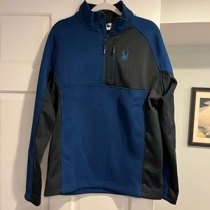 Spyder Men's Blue and Black Half-zip Jacket